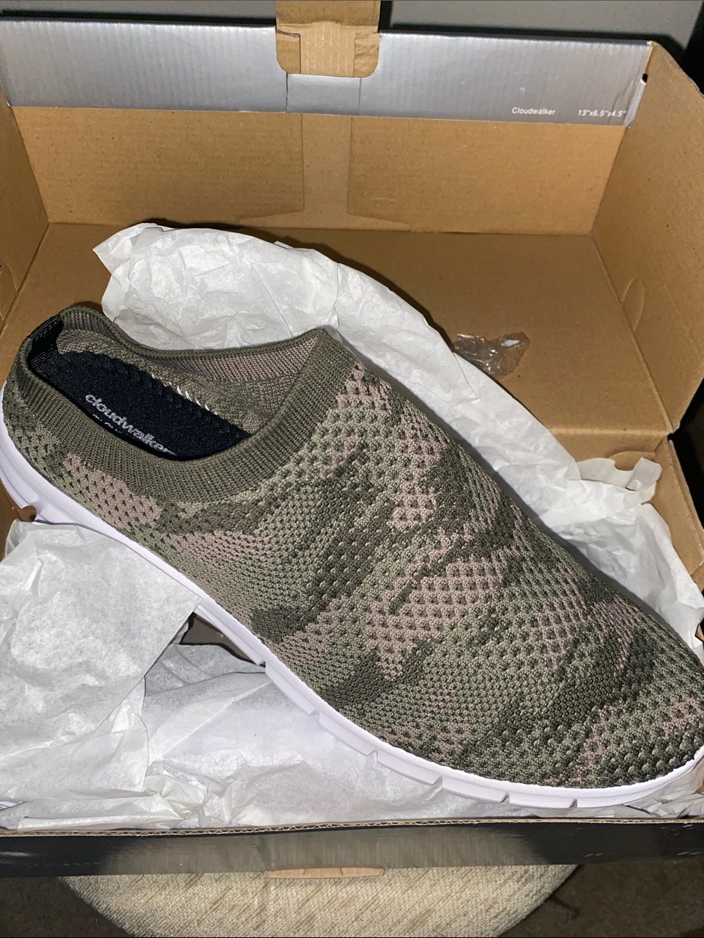 cloudwalkers Olive Green Knit Slip-On Athletic Shoes